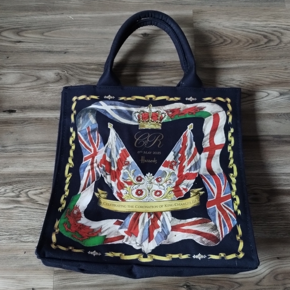 Harrods King Charles Iii Coronation Tote Bag Purse View 3
